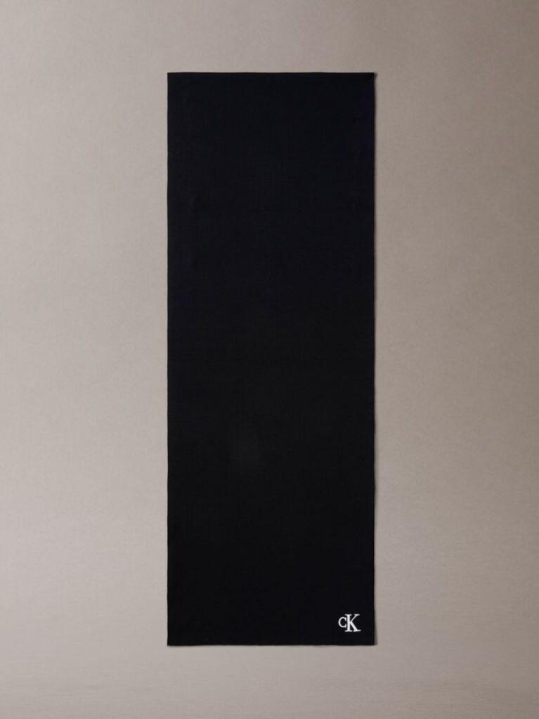 Black Signature Logo Scarf  Men