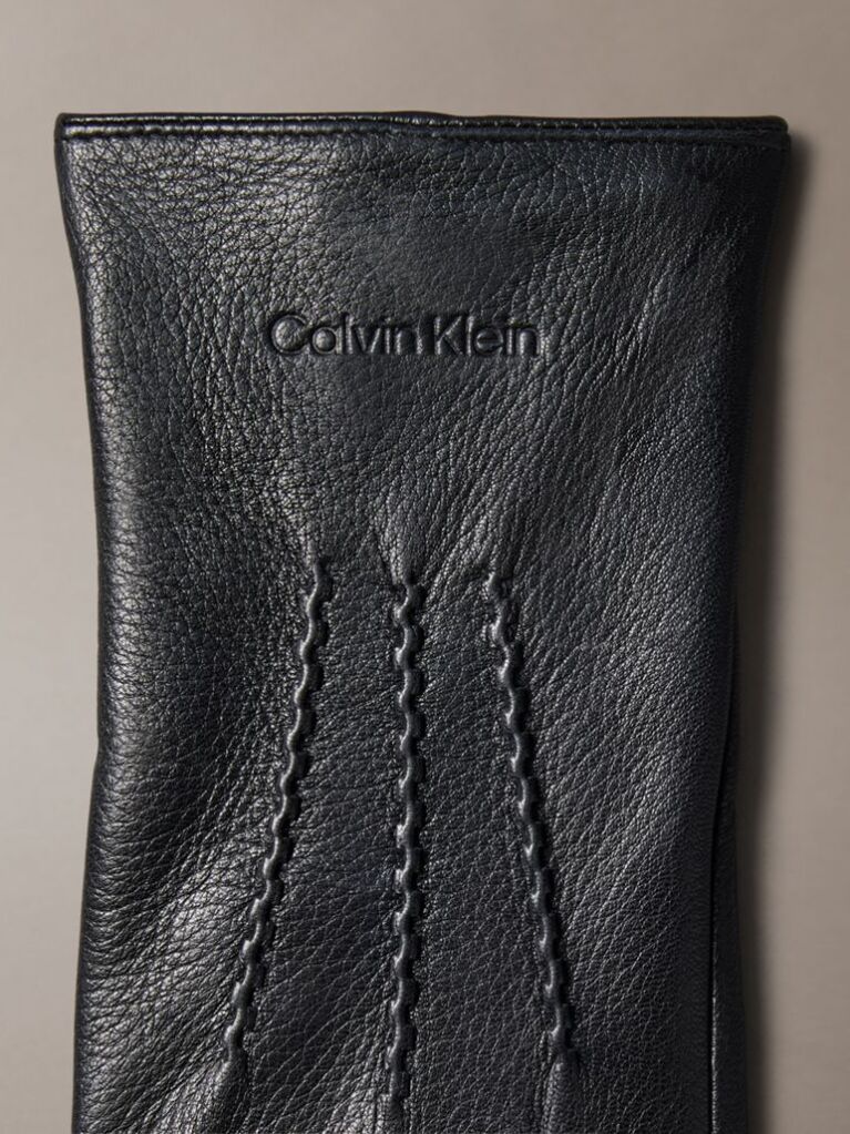 Black Soft Nappa Leather Touchscreen Gloves  Men
