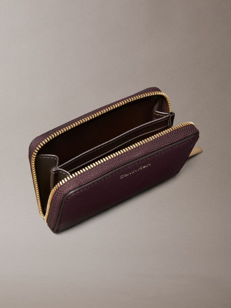 Red Foil Logo Square Zip Wallet  Women