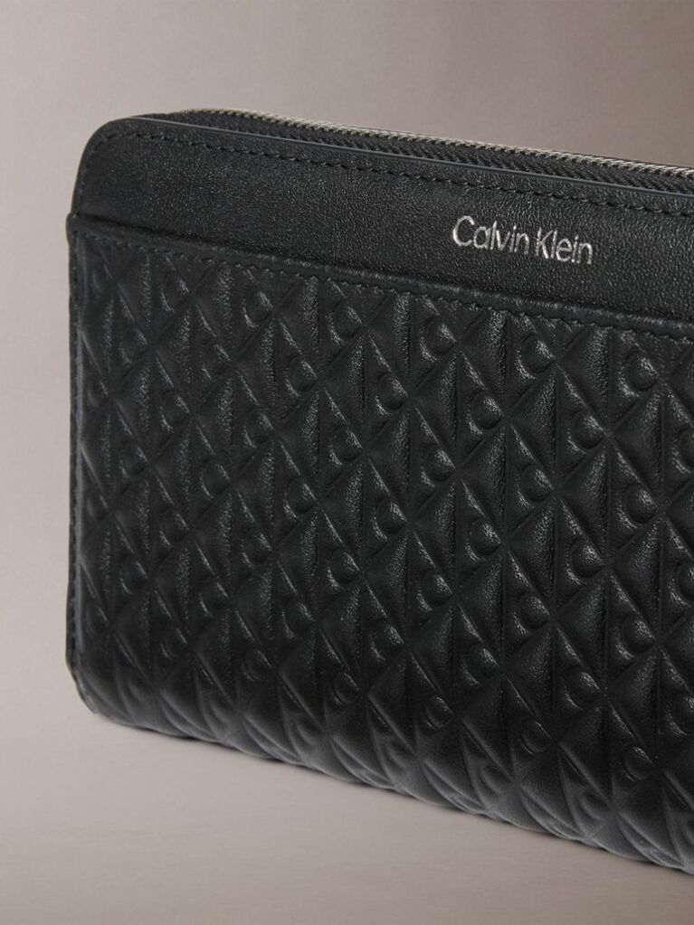 Black Long Zip Around Wallet  Women