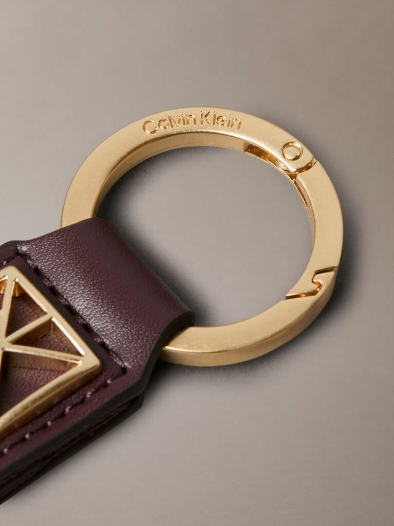 Red Allover Monogram Logo Key Fob  Women