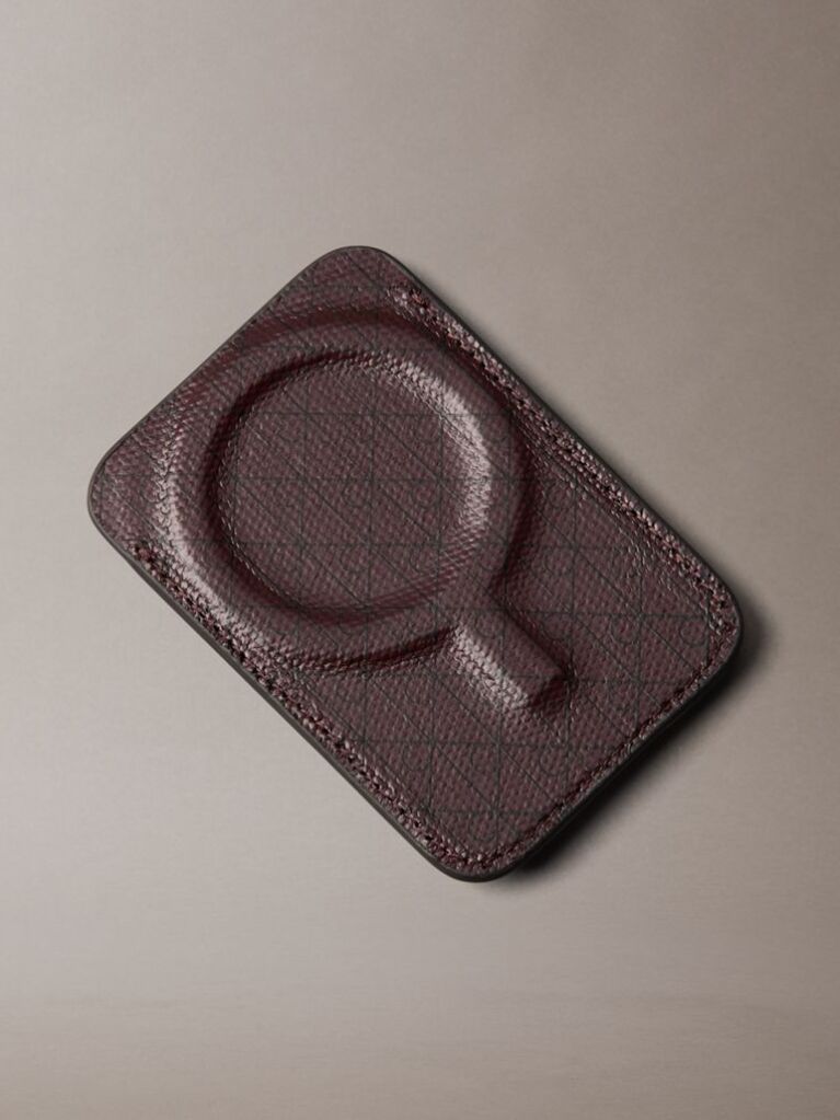 Red Monogram Logo Key Fob and Card Holder  Women
