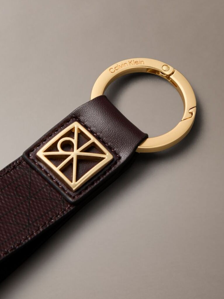 Red Monogram Logo Key Fob and Card Holder  Women