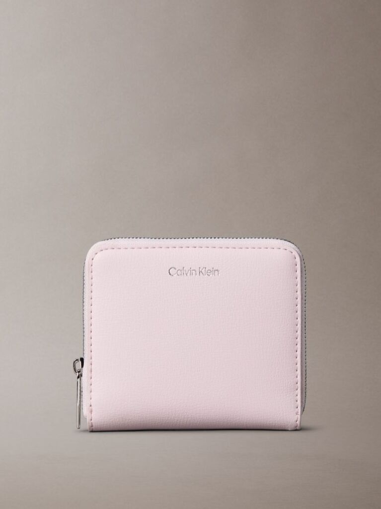Pink Foil Logo Square Zip Wallet  Women