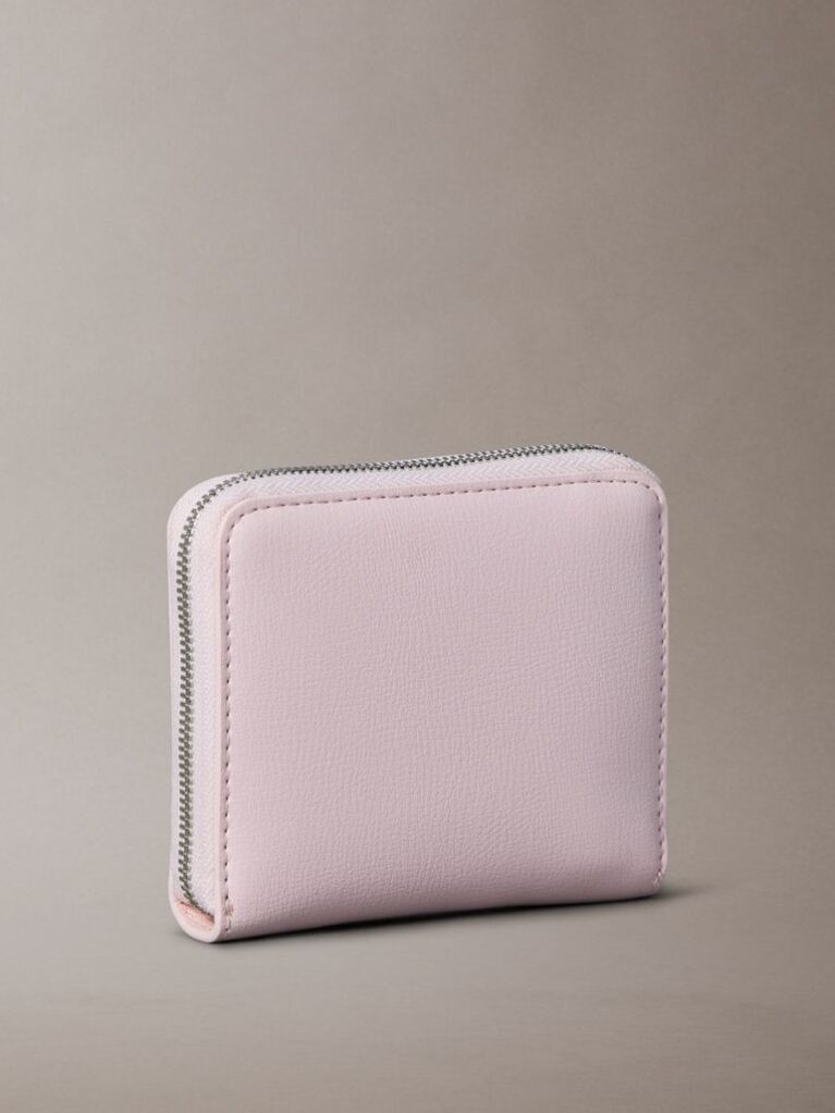 Pink Foil Logo Square Zip Wallet  Women