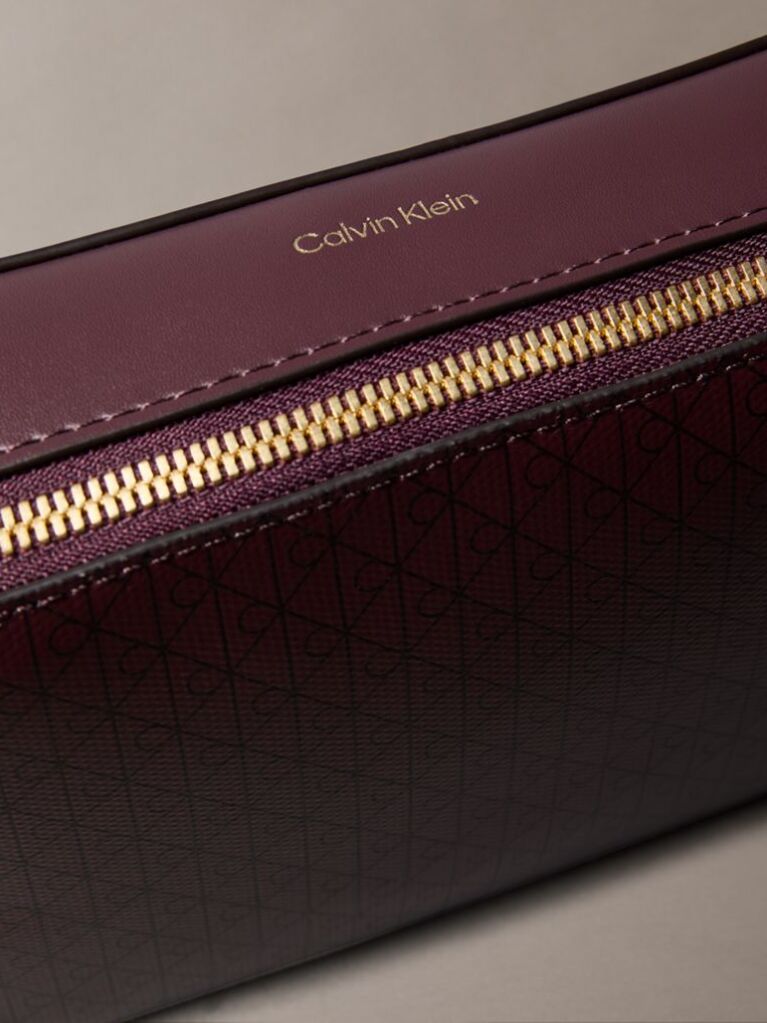 Red Allover Monogram Logo Camera Bag  Women