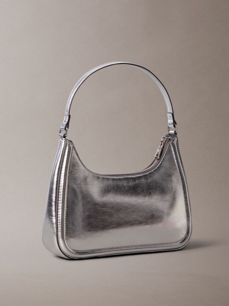 Denim Bold Monogram Metallic Shoulder Bag  Women