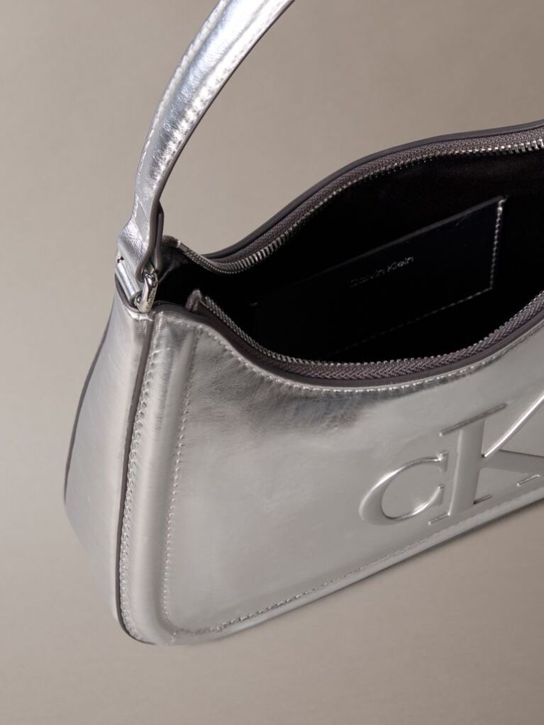 Denim Bold Monogram Metallic Shoulder Bag  Women