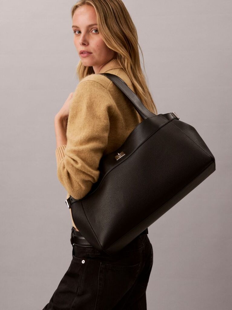 Black Signature Turn-Lock Tote Bag  Women