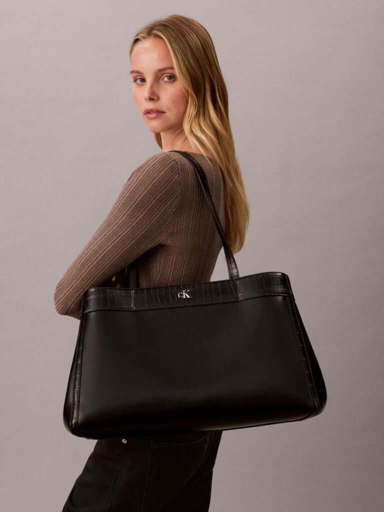 Black Monogram Crocodile Large Tote Bag  Women