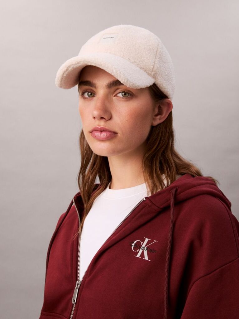 Beige Boucle Baseball Cap  Women