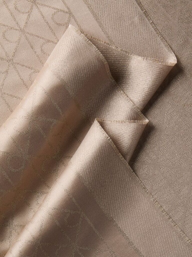 Grey Allover Emblem Logo Shine Scarf  Women
