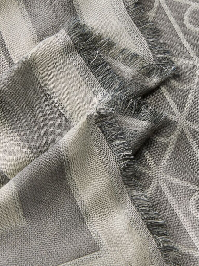Blue Emblem Jacquard Square Modal Scarf  Women