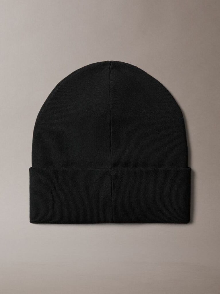 Black Signature Logo Beanie  Women
