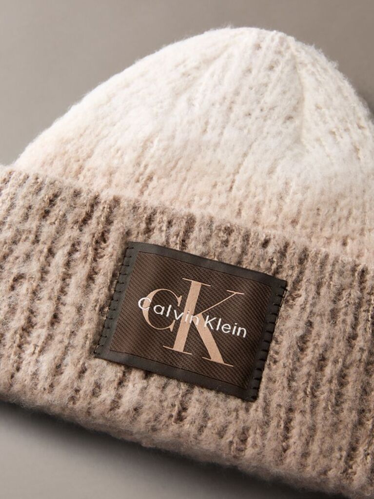 Brown Monologo Ombre Rib Beanie  Women