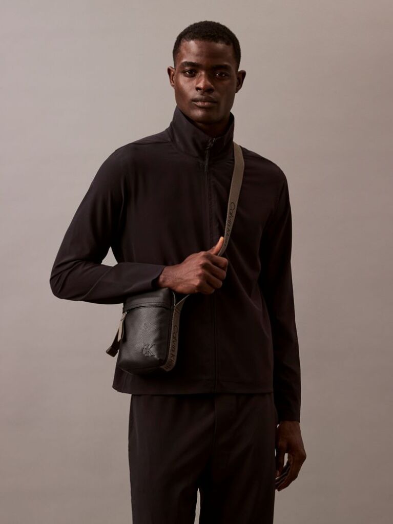 Black Crossbody Reporter Bag  Men