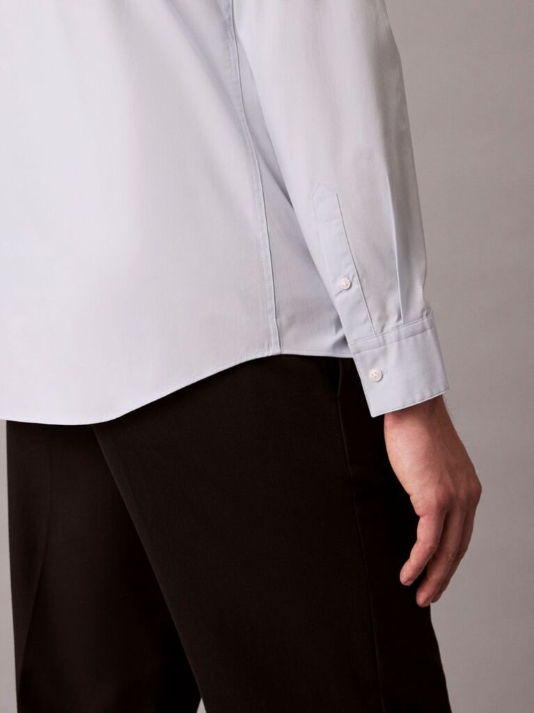 Blue Slim Stretch Button-Down Shirt  Men