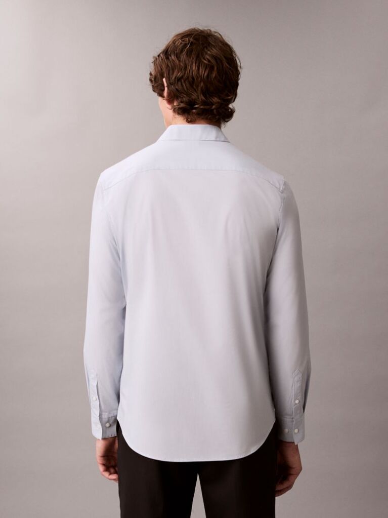 Blue Slim Stretch Button-Down Shirt  Men
