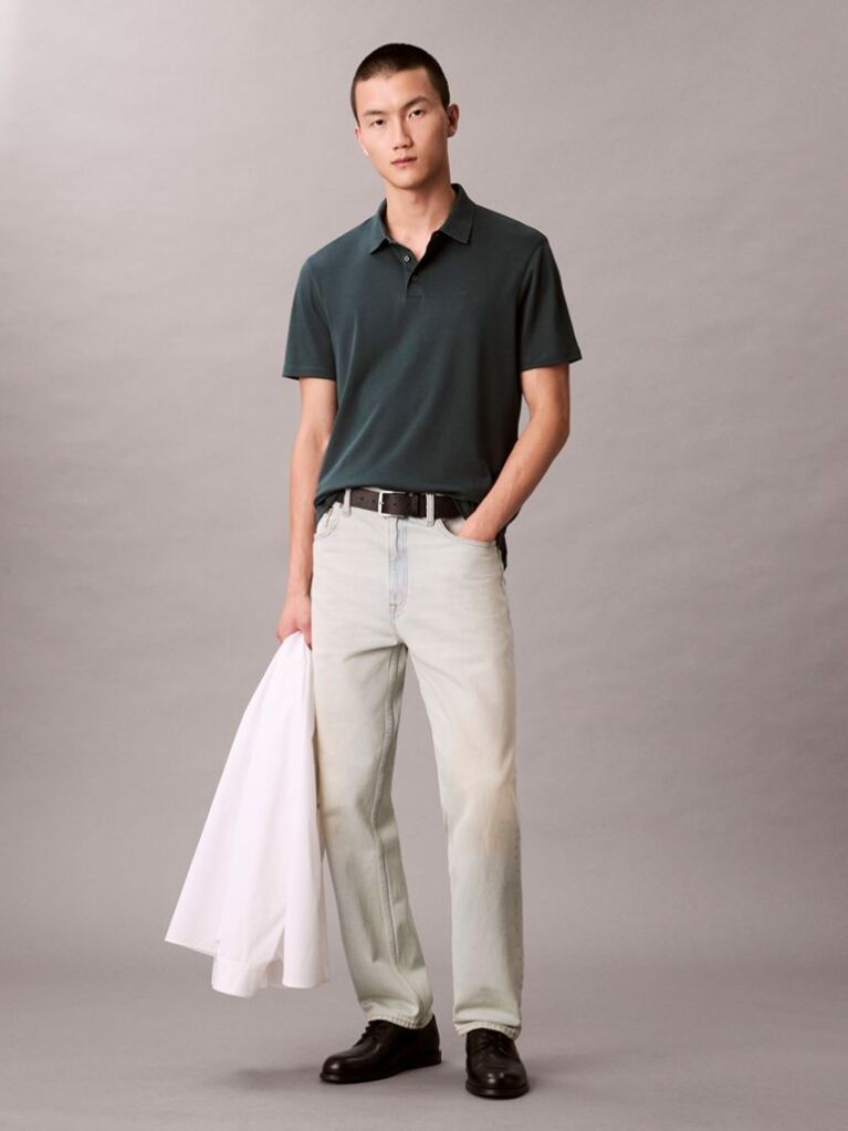 Green Pima Cotton Polo Shirt  Men