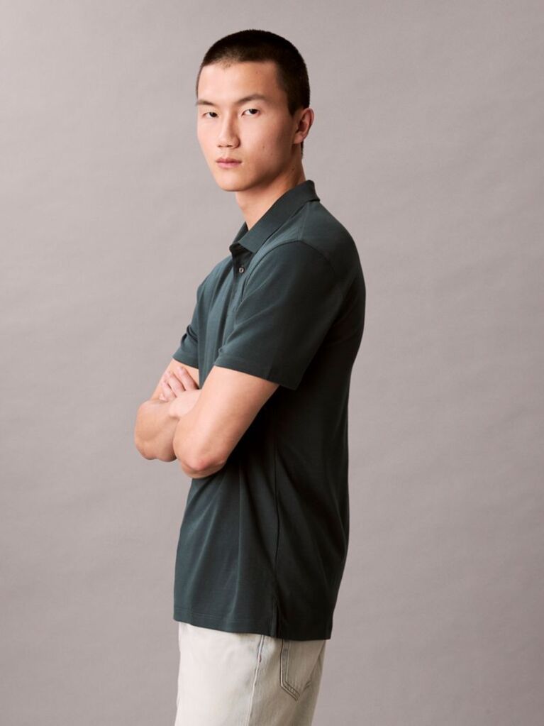 Green Pima Cotton Polo Shirt  Men