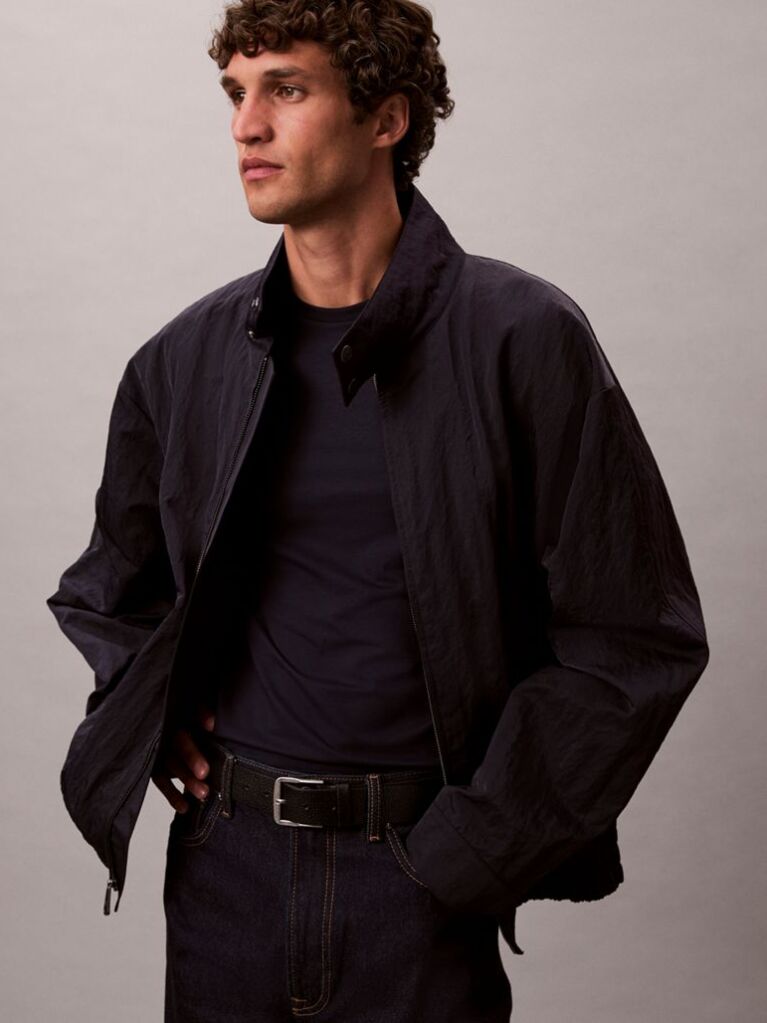 Blue Short Sleeve Stretch Cotton Slim T-Shirt  Men