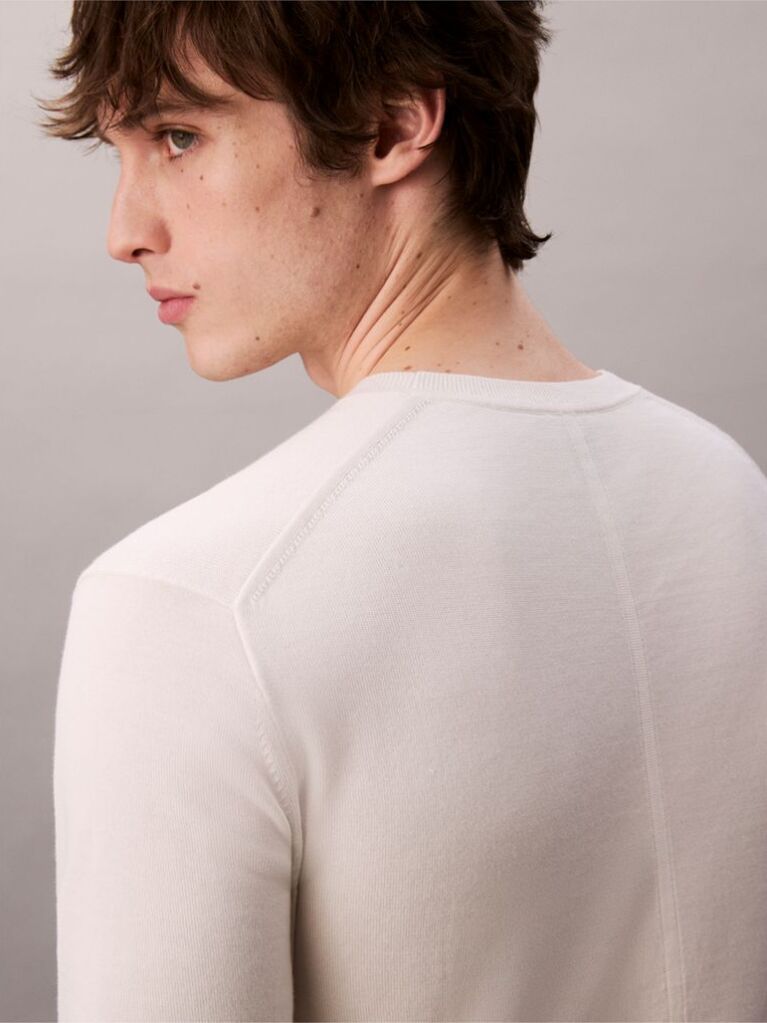 White Pima Cotton Short Sleeve Jumper  Men