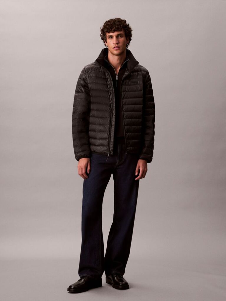 Black Lightweight Puffer Jacket  Men