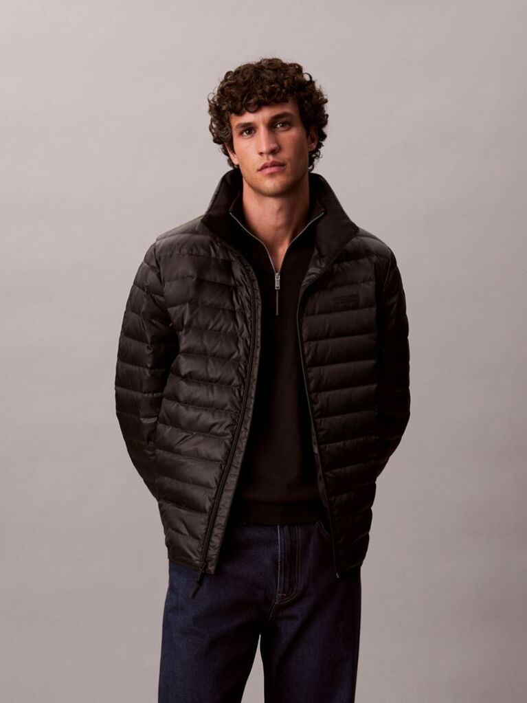 Black Lightweight Puffer Jacket  Men