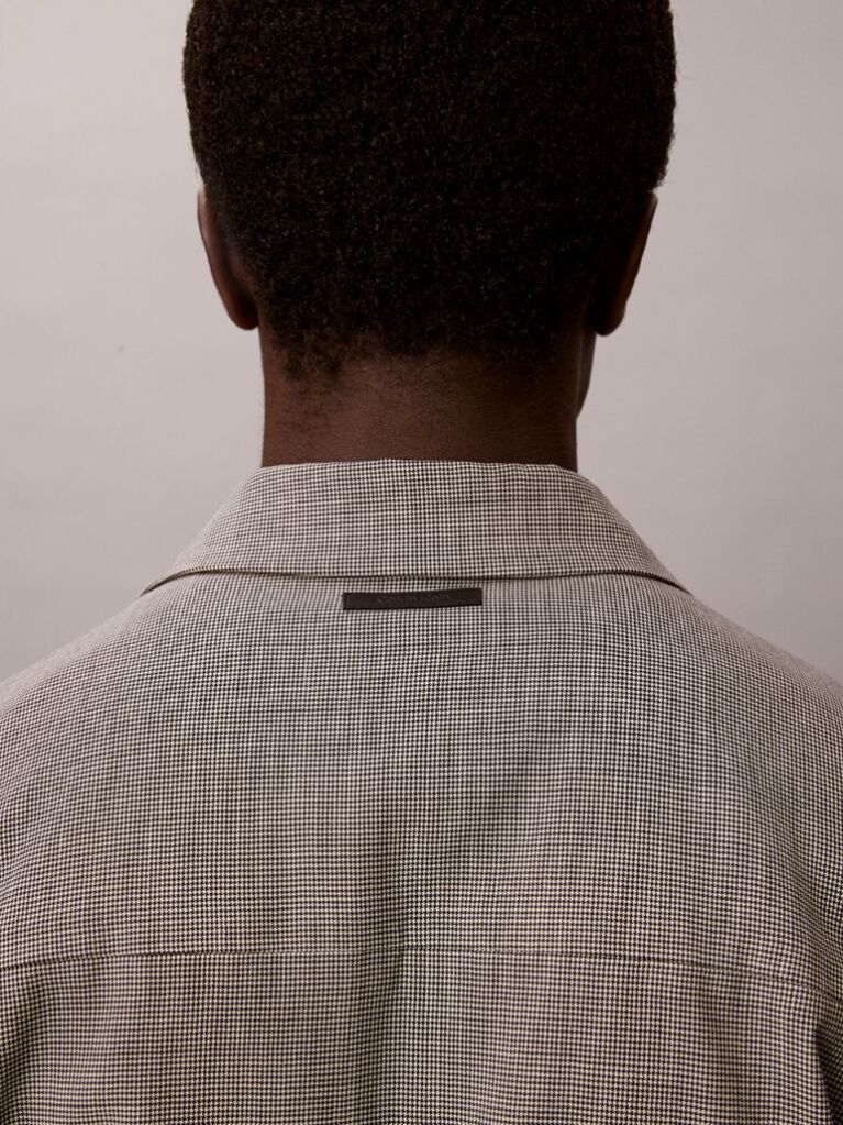 White Wool Houndstooth Blouson Jacket  Men