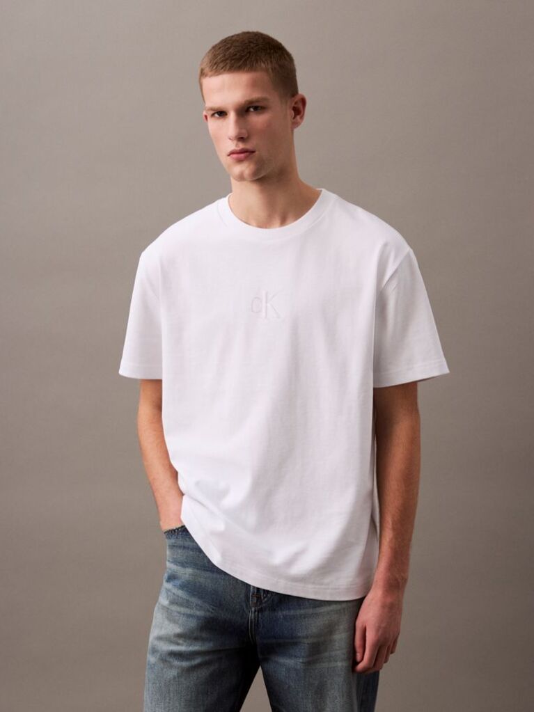 White Relaxed Gloss Logo T-shirt  Men