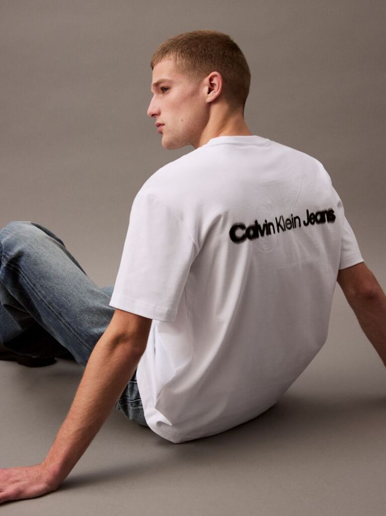 White Relaxed Gloss Logo T-shirt  Men