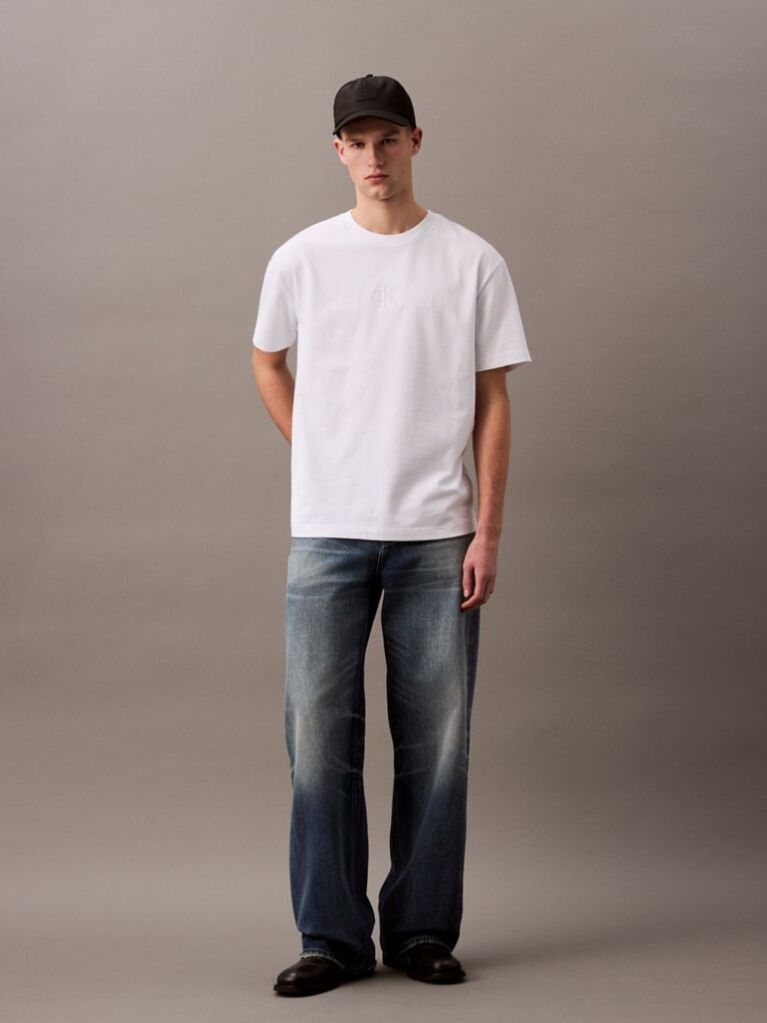 White Relaxed Gloss Logo T-shirt  Men