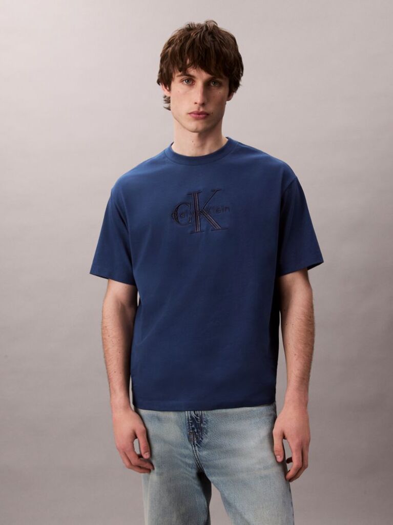 Μπλε Κοντομάνικο T-Shirt  Άνδρας