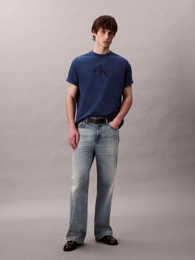 Μπλε Κοντομάνικο T-Shirt  Άνδρας