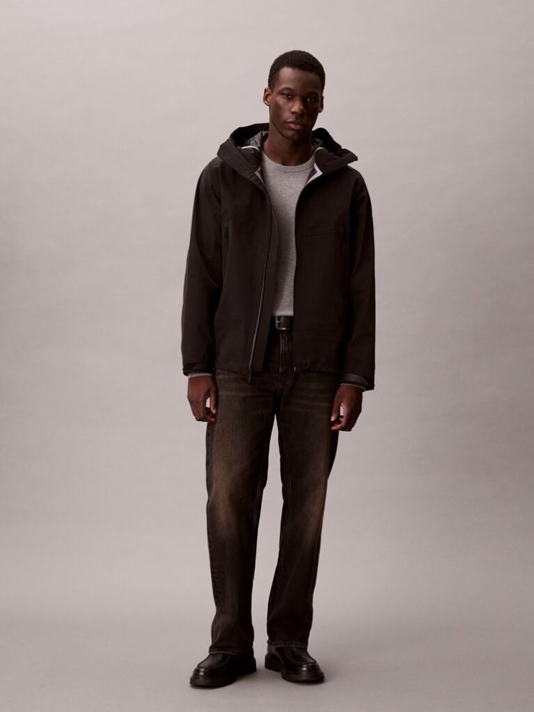 Black Technical Bonded Windbreaker  Men