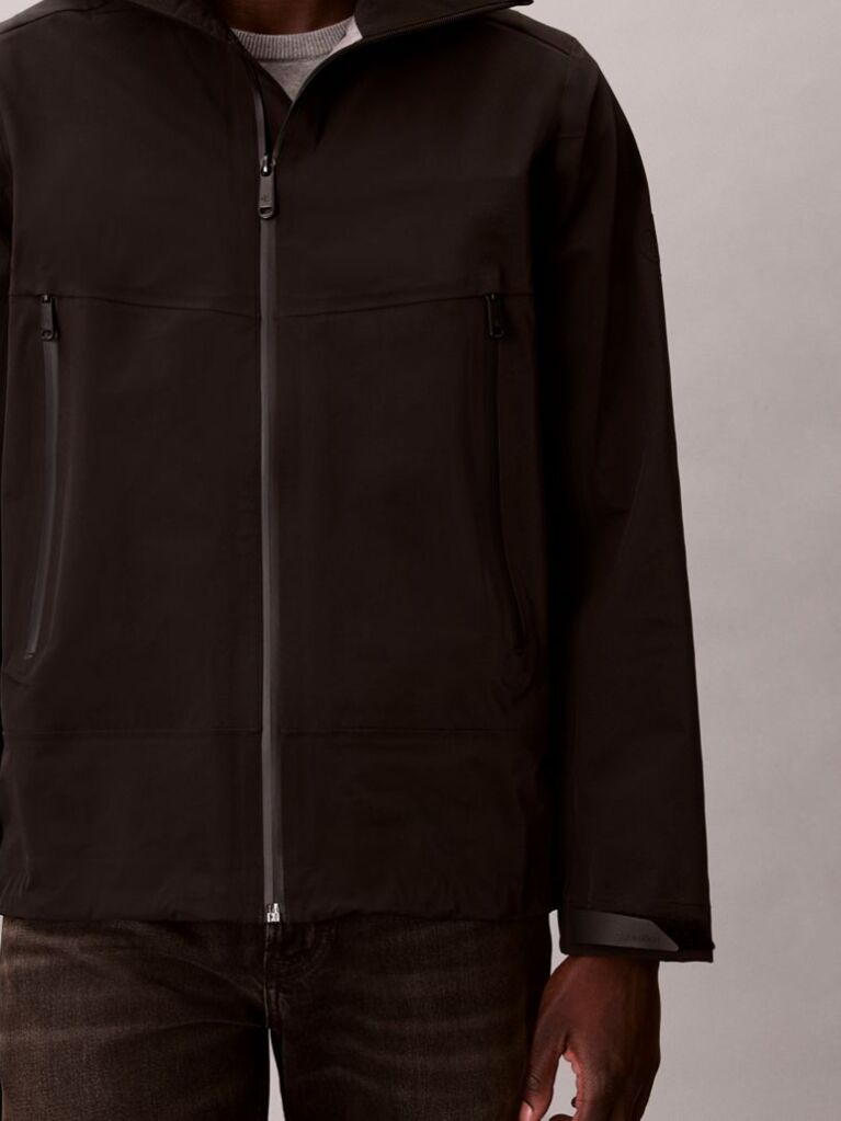 Black Technical Bonded Windbreaker  Men