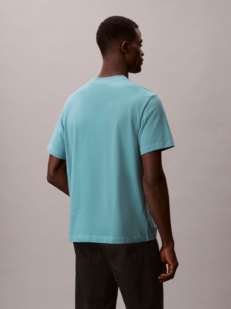 Blue Monogram Logo T-Shirt  Men