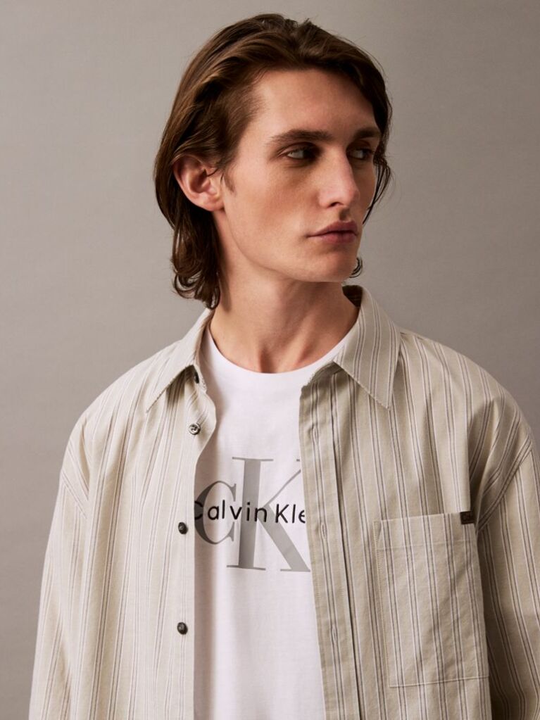 White Monogram Logo T-Shirt  Men