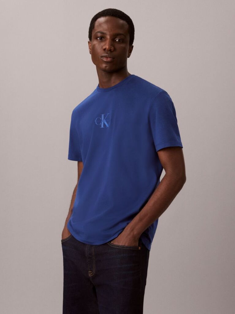 Μπλε T-shirt Με Μονόγραμμα  Άνδρας