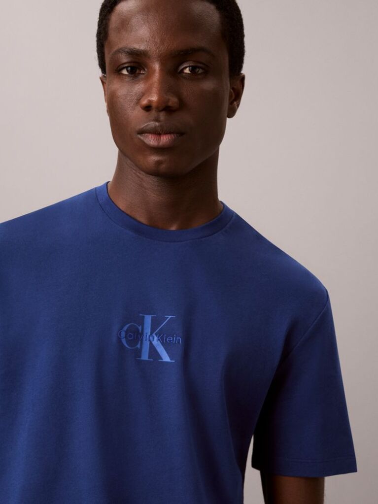 Μπλε T-shirt Με Μονόγραμμα  Άνδρας