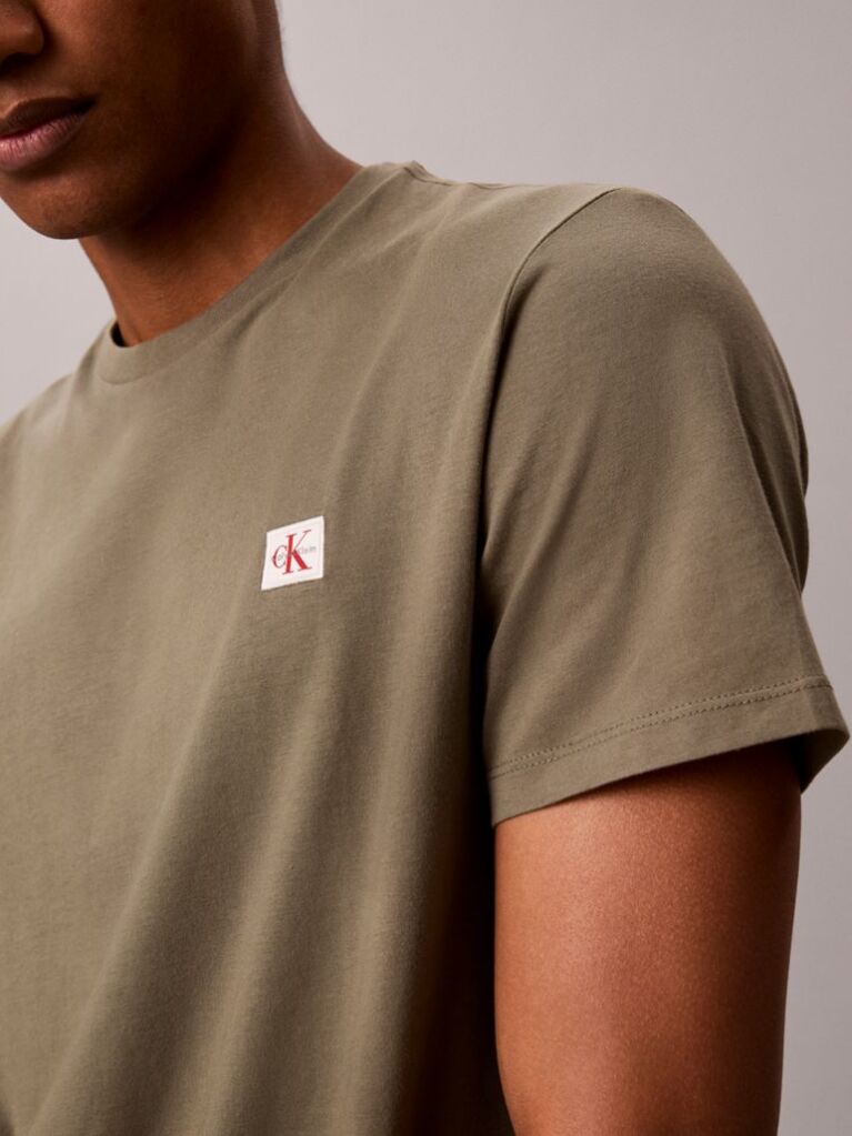 Green Cotton Badge T-shirt  Men