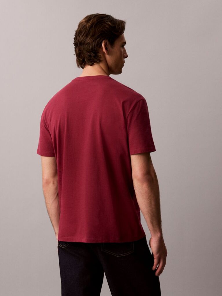 Κόκκινο Βαμβακερό T-shirt  Άνδρας