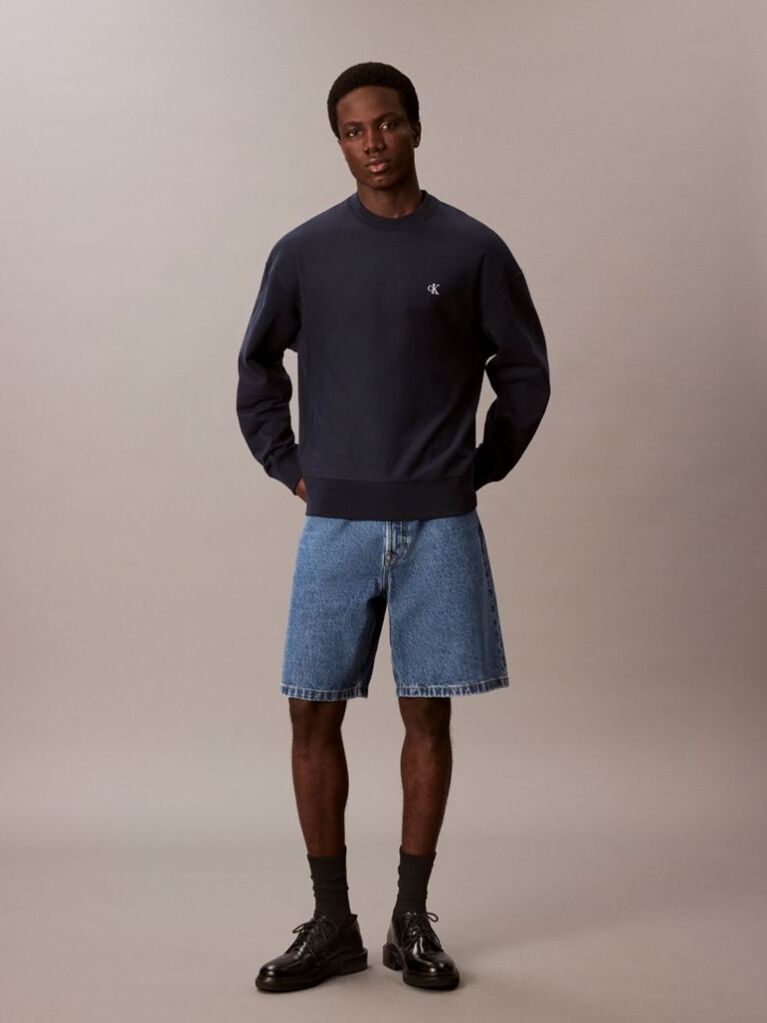 Blue Premium Fleece Relaxed Sweatshirt  Men