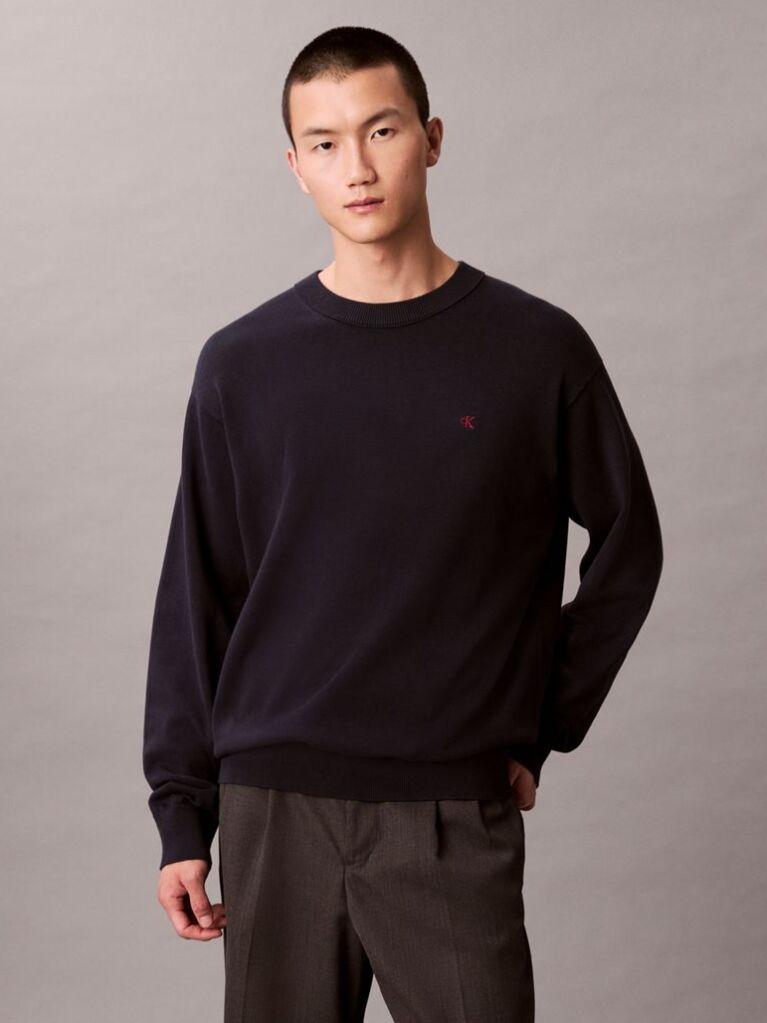 Black Cotton Jumper  Men