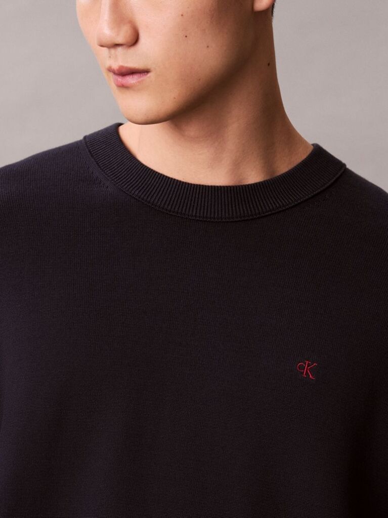 Black Cotton Jumper  Men