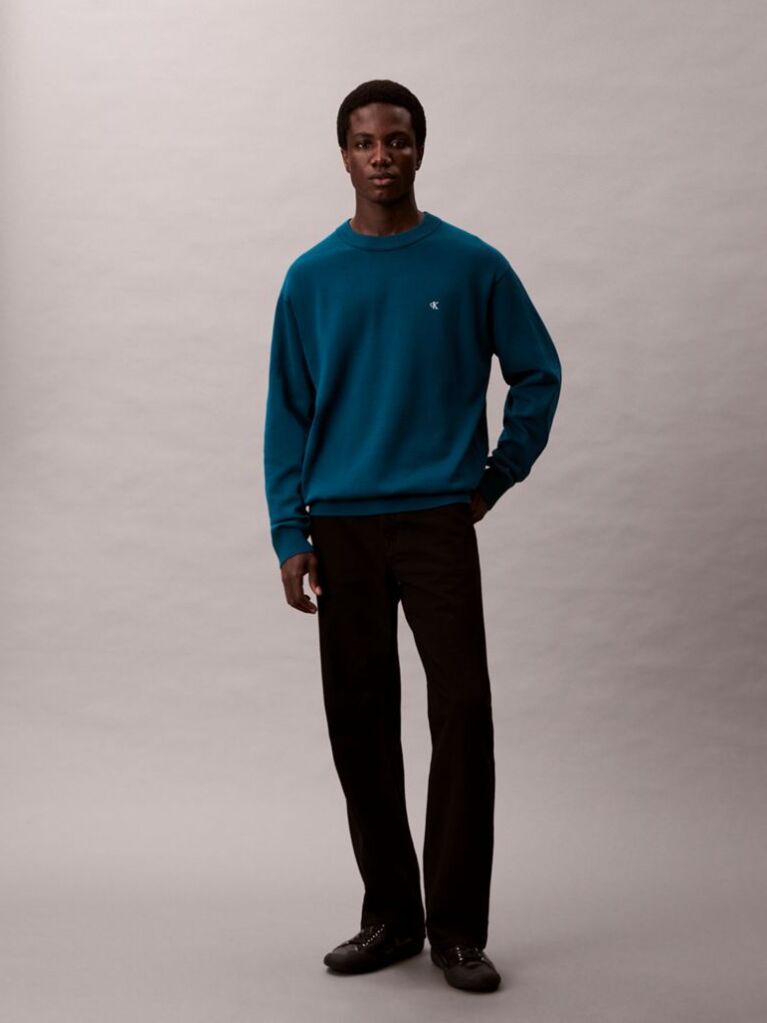 Blue Cotton Jumper  Men