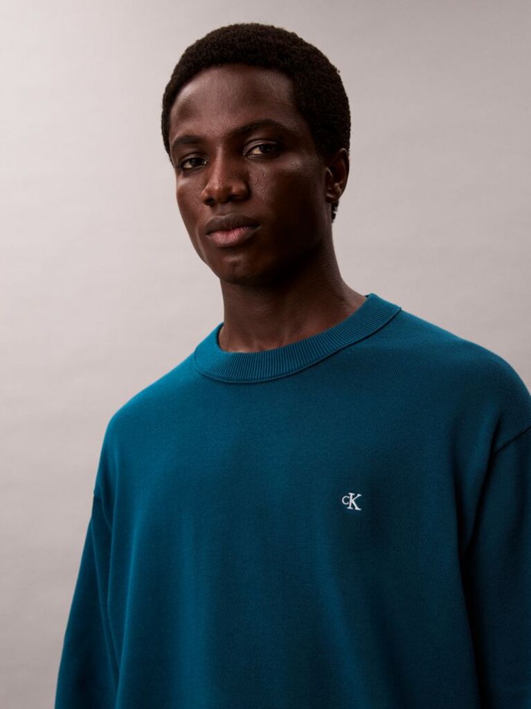 Blue Cotton Jumper  Men