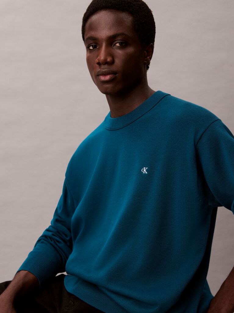 Blue Cotton Jumper  Men