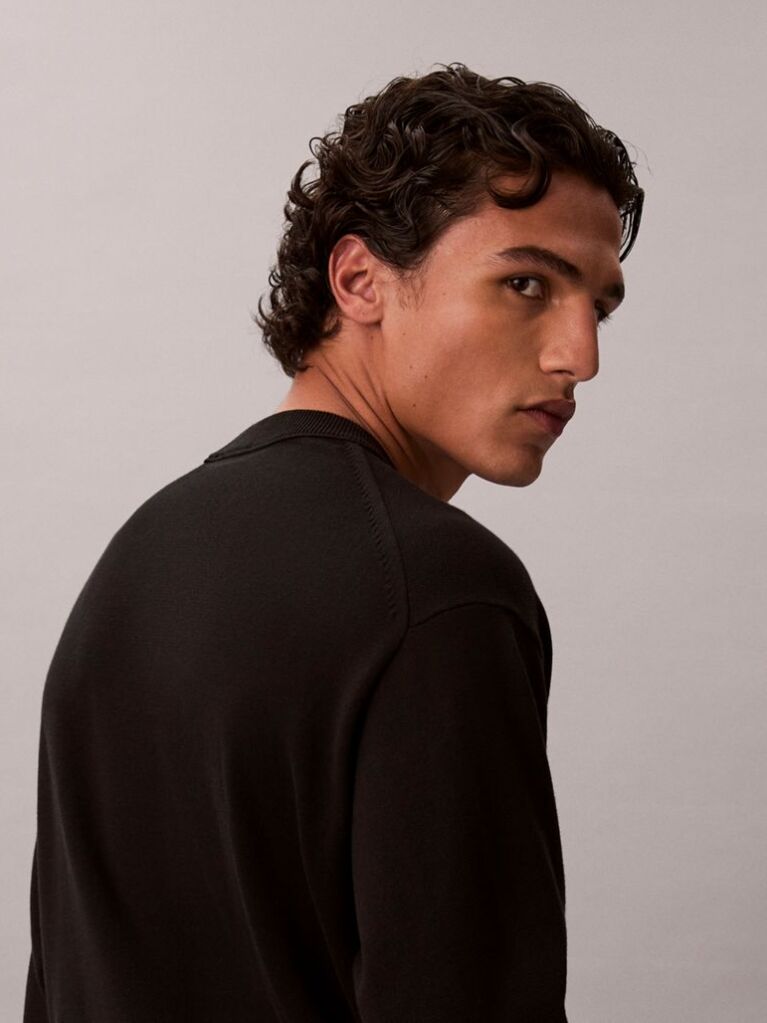 Black Cotton Jumper  Men
