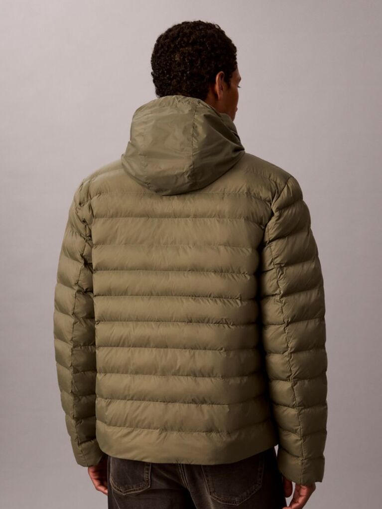Green Lightweight Nylon Puffer Jacket  Men